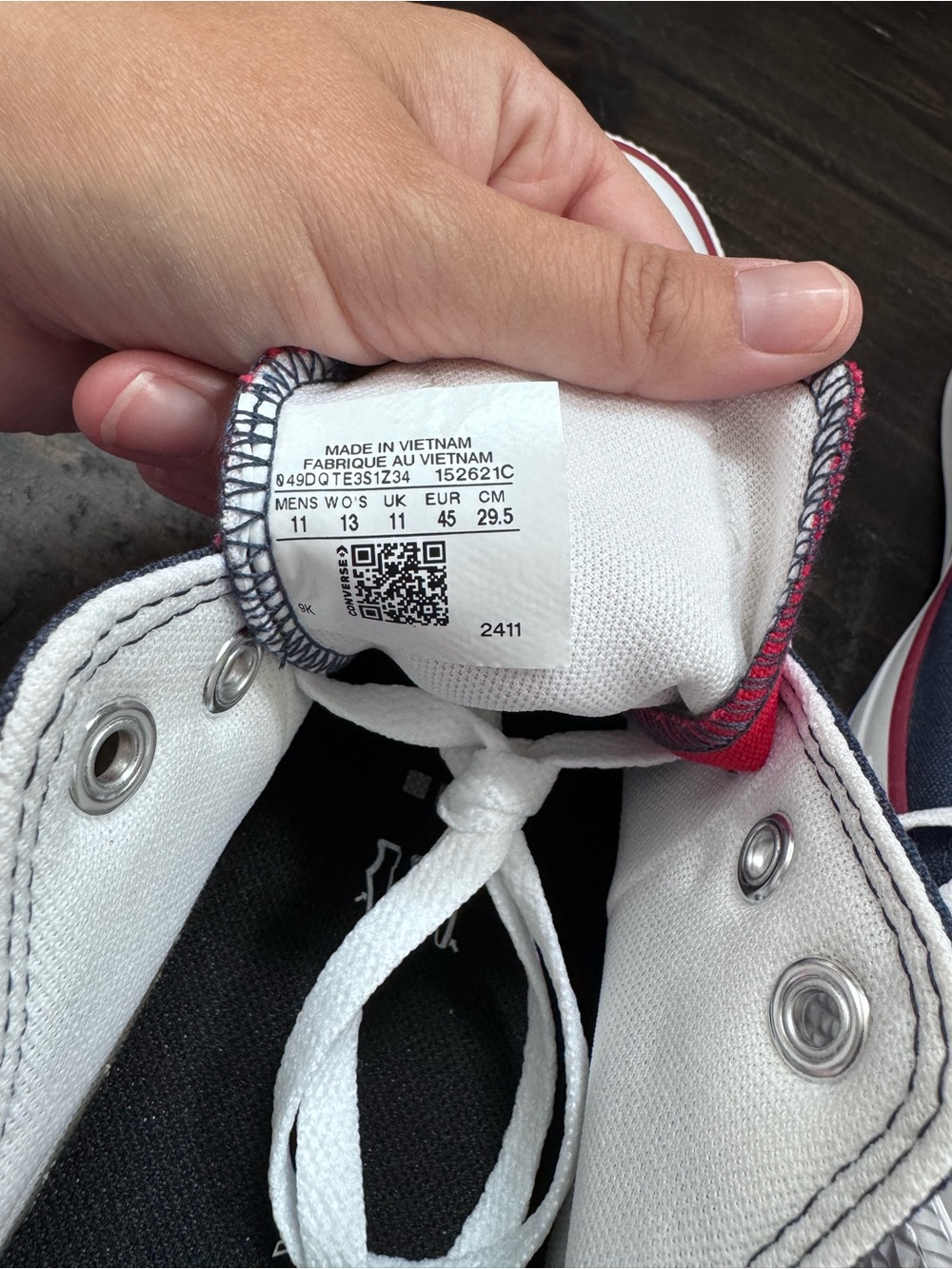 Converse Low-Top Navy and Red Canvas Sneakers - Picture 5 of 5